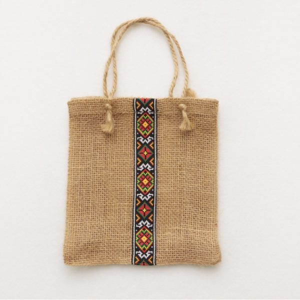 Подарочная упаковка-сумка эко с фигурным орнаментом