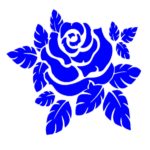 Термонаклейка роза голубая