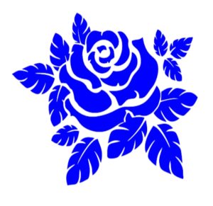 Термонаклейка роза голубая