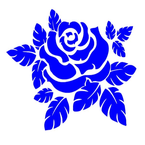 Термонаклейка роза голубая