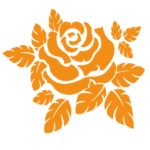 Термонаклейка роза оранжевая