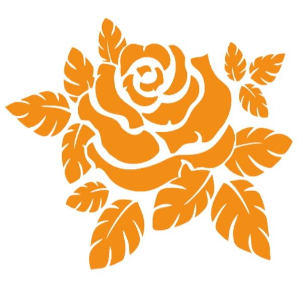 Термонаклейка роза оранжевая