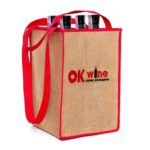ok wine сумка для бутылок джутовая 1