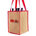 ok wine сумка для бутылок джутовая 3