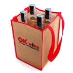 ok wine сумка для бутылок джутовая 4